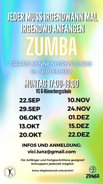 Zumba Termine 2025 - 1
